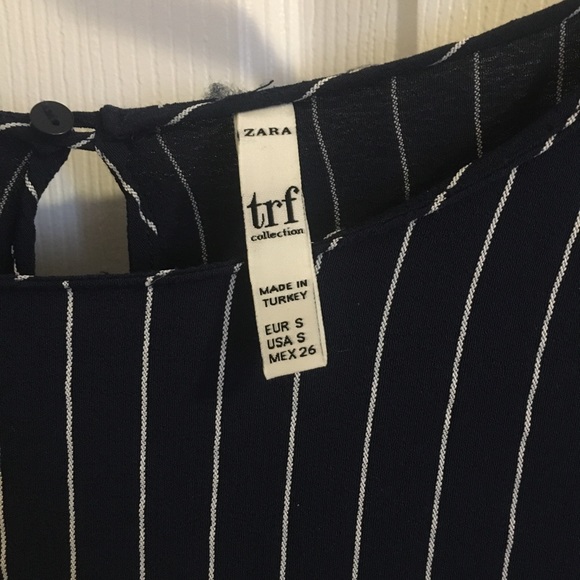 Zara Navy Stripes Peplum Top - Picture 3 of 3